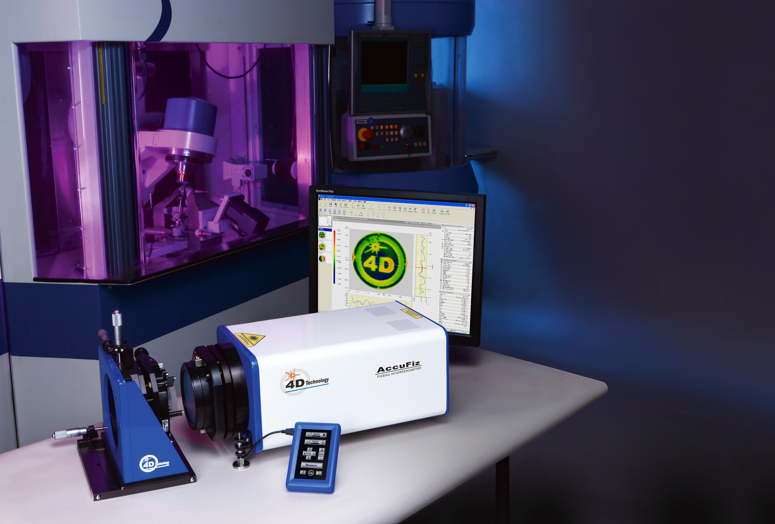 A dynamic Fizeau interferometer uses the polarization of light to split the measurement beam into four phases to measure simultaneously - 4D Technology