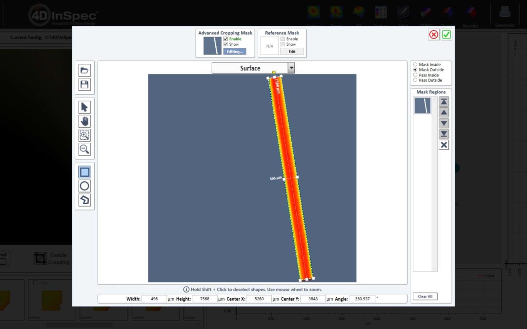 Why make a slanted crop of a measurement?