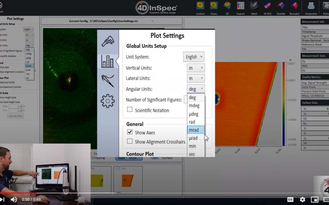 Plot Options in 4D InSpec Software